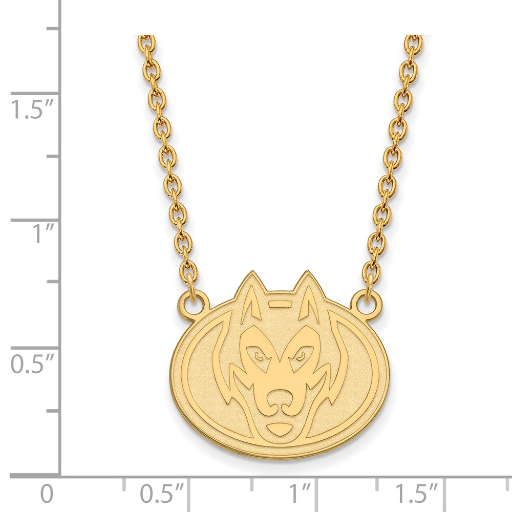 Alternate view of the 10k Yellow Gold St. Cloud State Large Pendant Necklace by The Black Bow Jewelry Co.