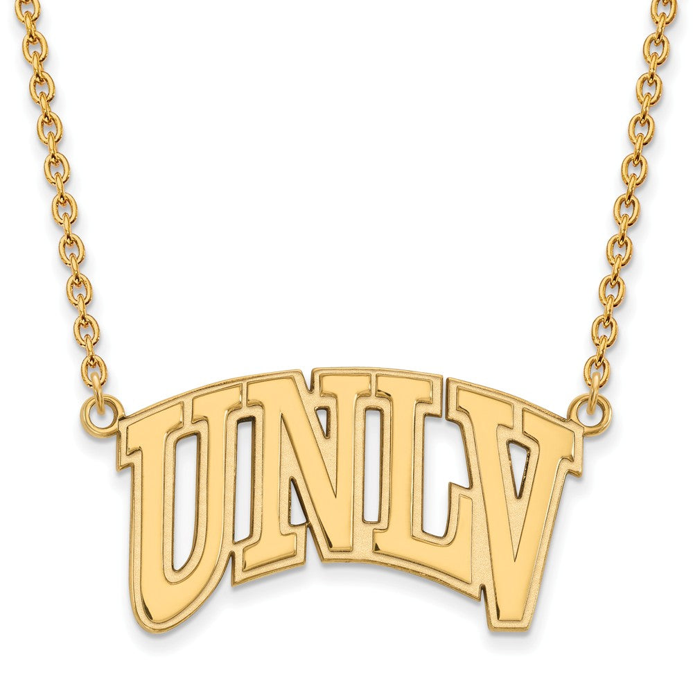10k Yellow Gold U of Nevada Las Vegas Large Pendant Necklace, Item N11858 by The Black Bow Jewelry Co.