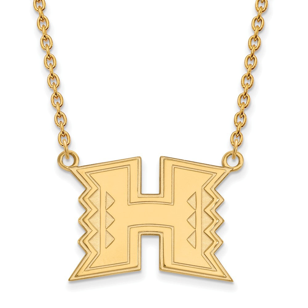 10k Yellow Gold The U of Hawai&#39;i Large Pendant Necklace, Item N11876 by The Black Bow Jewelry Co.