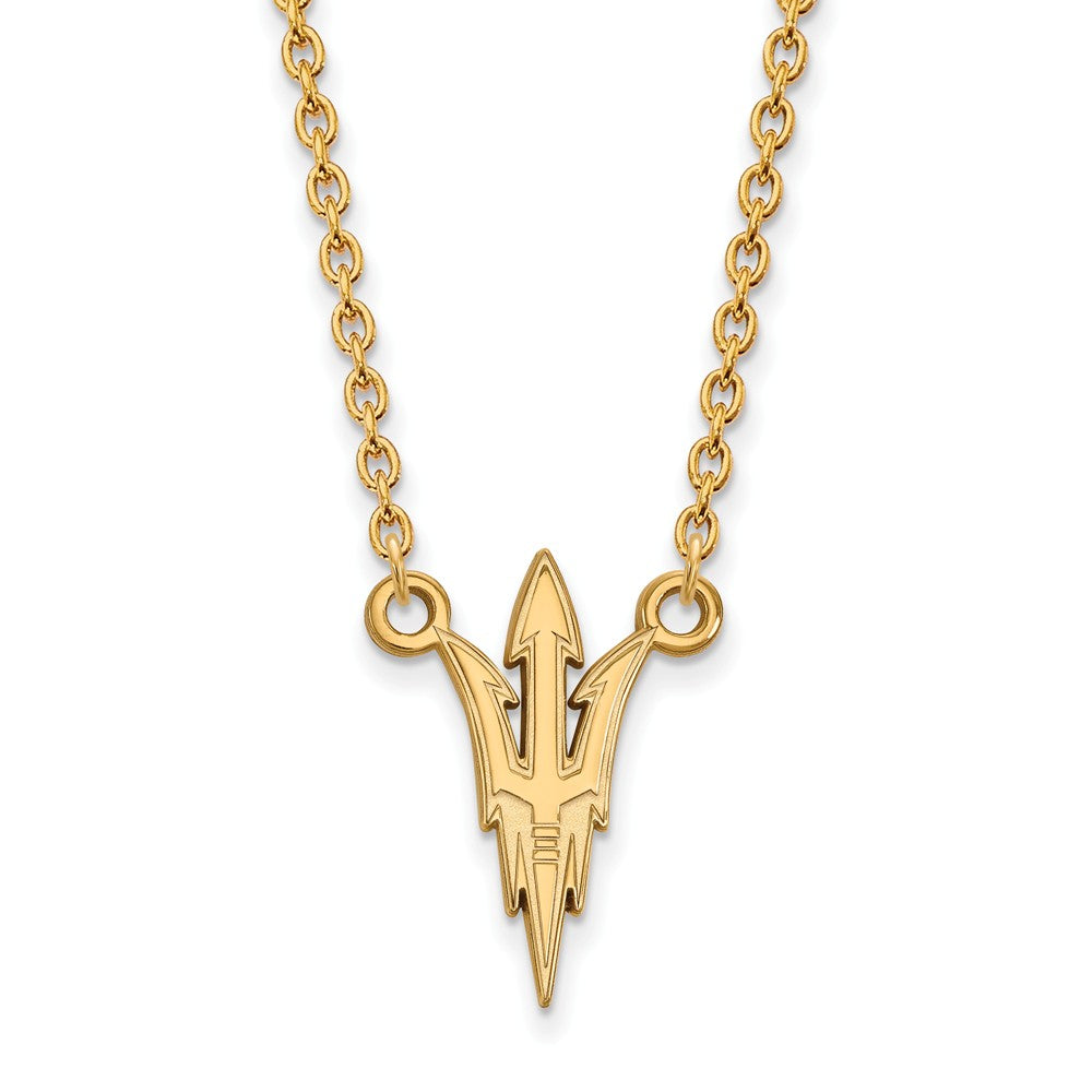 10k Yellow Gold Arizona State Large Trident Pendant Necklace, Item N11890 by The Black Bow Jewelry Co.