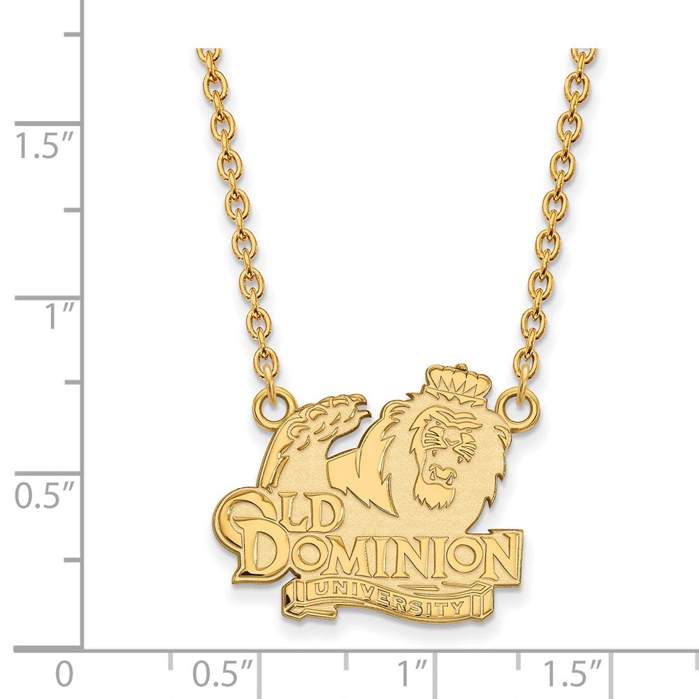 Alternate view of the 10k Yellow Gold Old Dominion U Large Pendant Necklace by The Black Bow Jewelry Co.