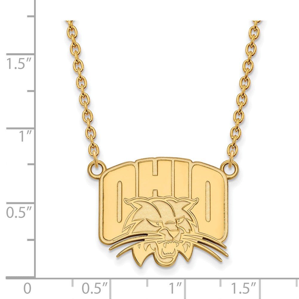 Alternate view of the 10k Yellow Gold Ohio U Large Pendant Necklace by The Black Bow Jewelry Co.