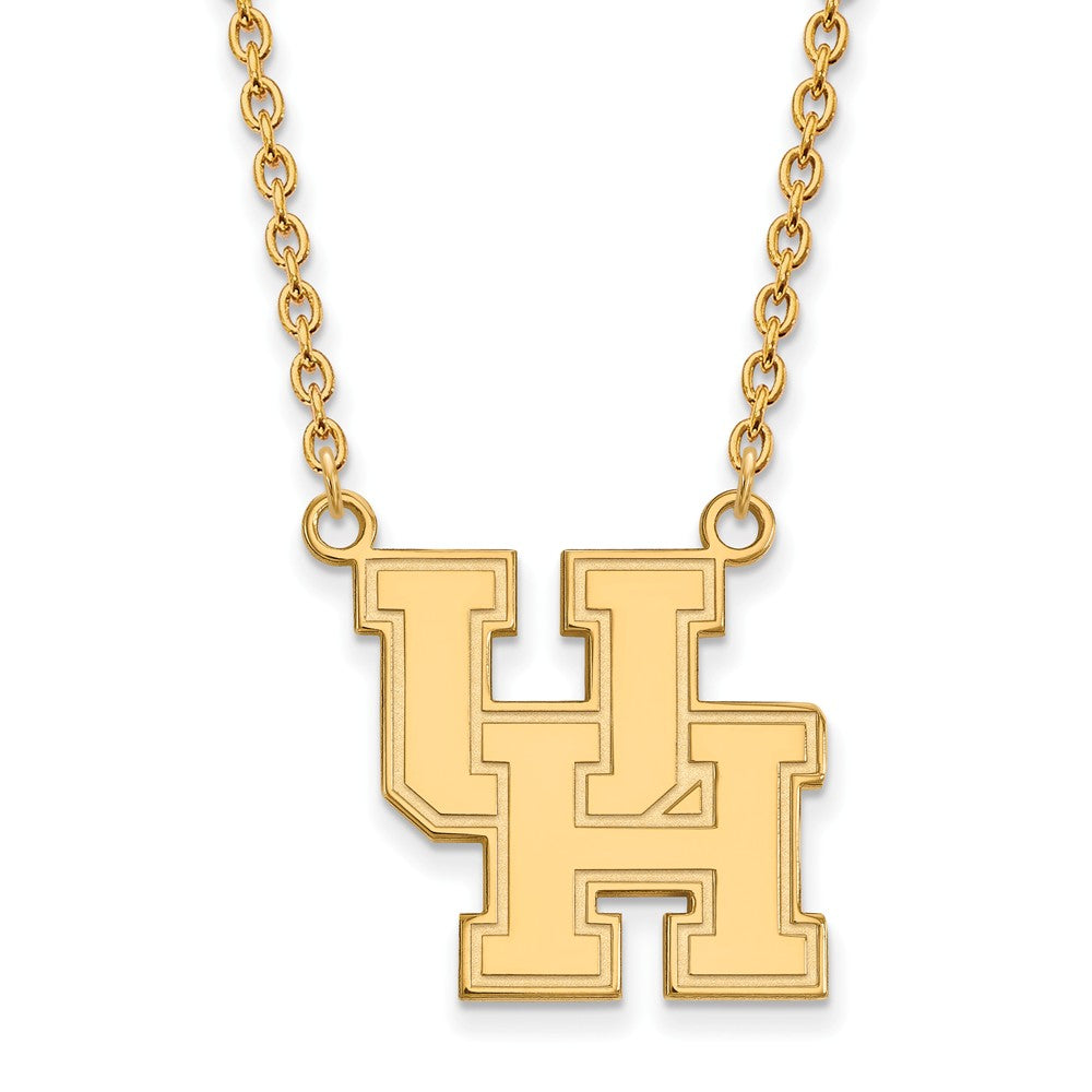 10k Yellow Gold U of Houston Large Pendant Necklace, Item N11910 by The Black Bow Jewelry Co.