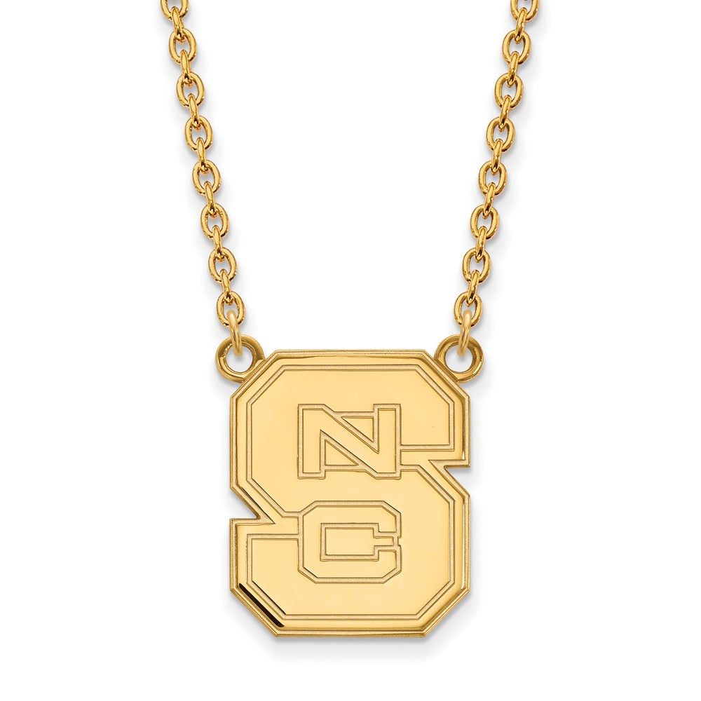 10k Yellow Gold North Carolina Large &#39;NCS&#39; Pendant Necklace, Item N11934 by The Black Bow Jewelry Co.