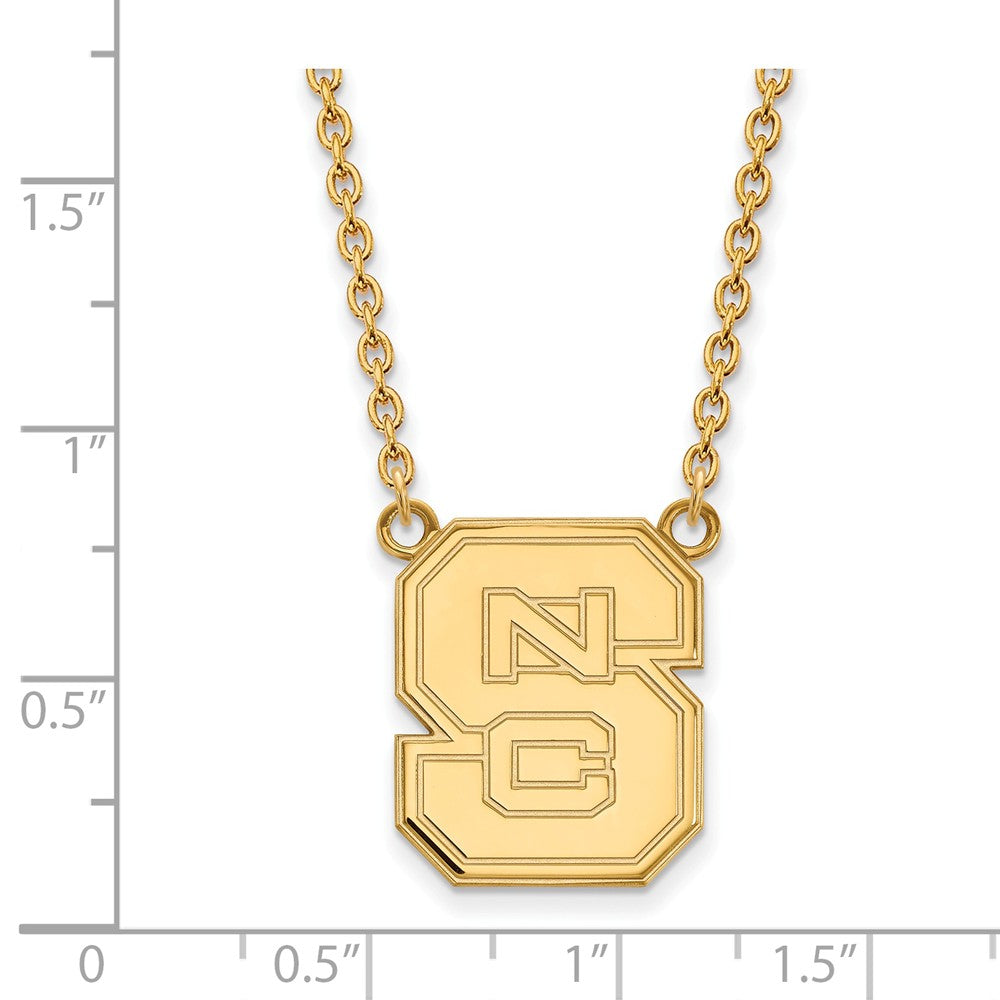 Alternate view of the 10k Yellow Gold North Carolina Large &#39;NCS&#39; Pendant Necklace by The Black Bow Jewelry Co.