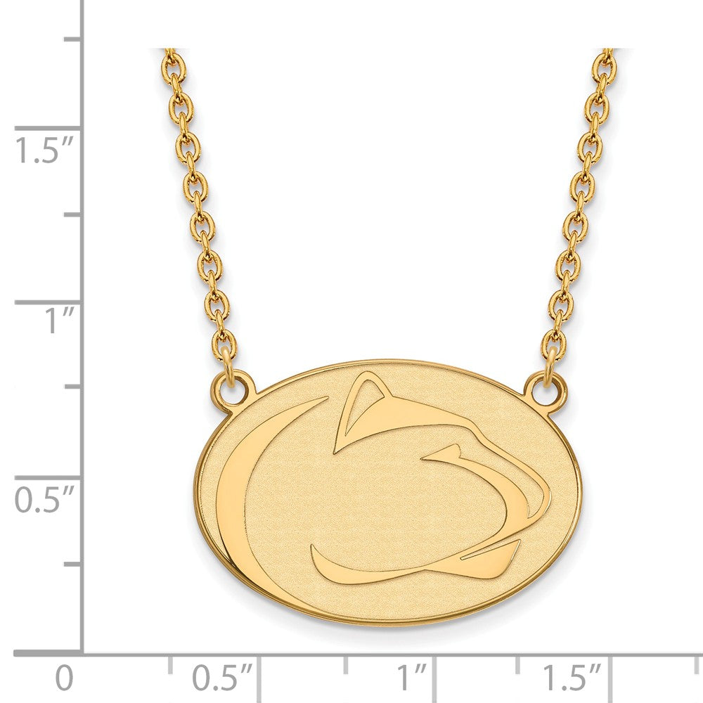 Alternate view of the 10k Yellow Gold Penn State Large Pendant Necklace by The Black Bow Jewelry Co.