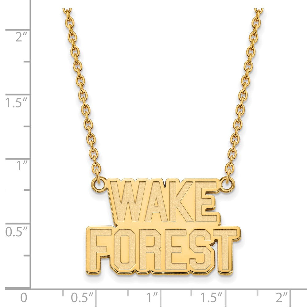 Alternate view of the 10k Yellow Gold Wake Forest U Large Pendant Necklace by The Black Bow Jewelry Co.