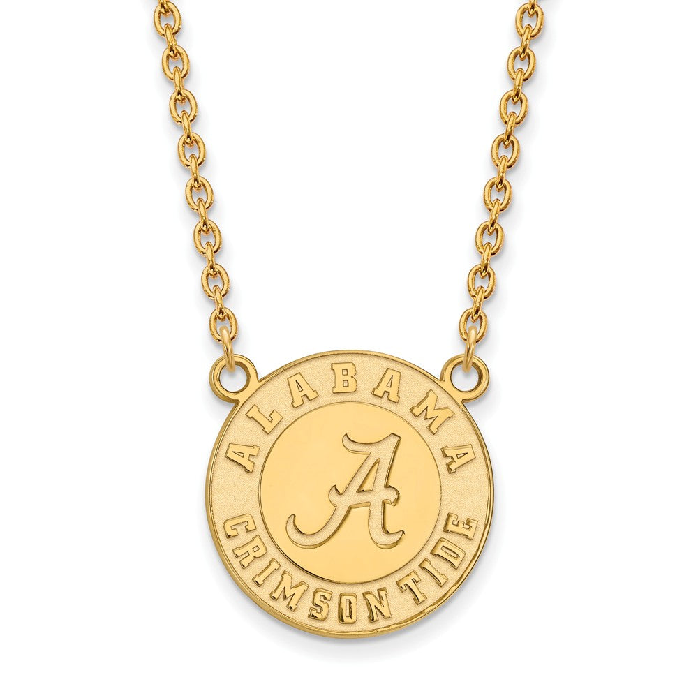 10k Yellow Gold U of Alabama Large Disc Pendant Necklace, Item N11975 by The Black Bow Jewelry Co.