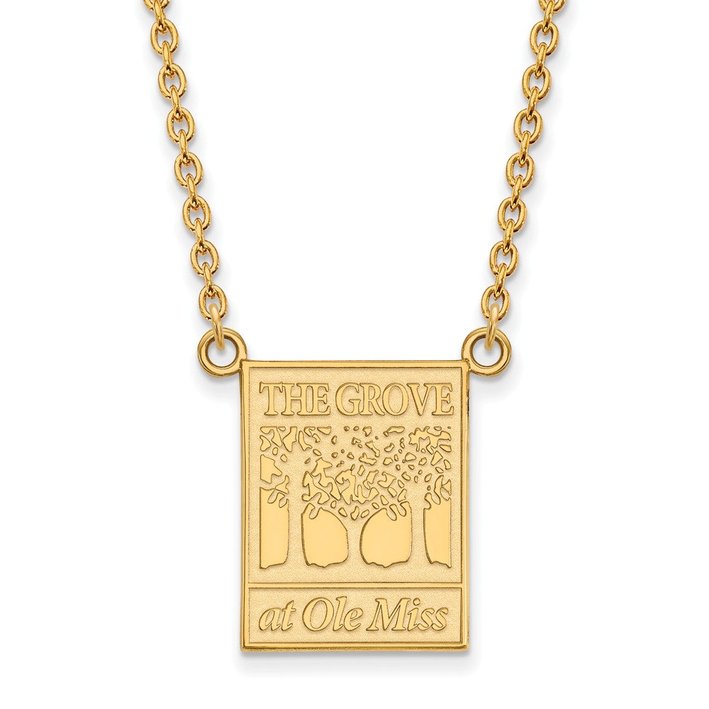 10k Yellow Gold U of Mississippi Large Pendant Necklace, Item N11995 by The Black Bow Jewelry Co.