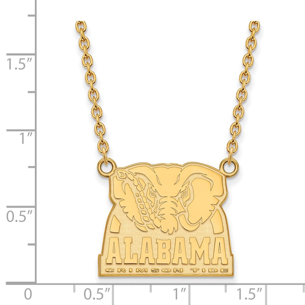 Alternate view of the 10k Yellow Gold U of Alabama Large Pendant Necklace by The Black Bow Jewelry Co.