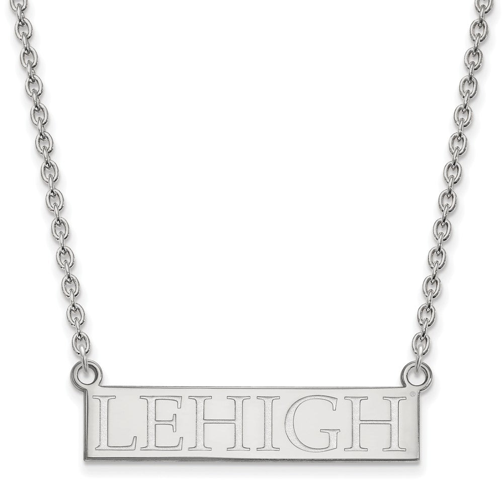 14k White Gold Lehigh U Large Pendant Necklace, Item N12016 by The Black Bow Jewelry Co.
