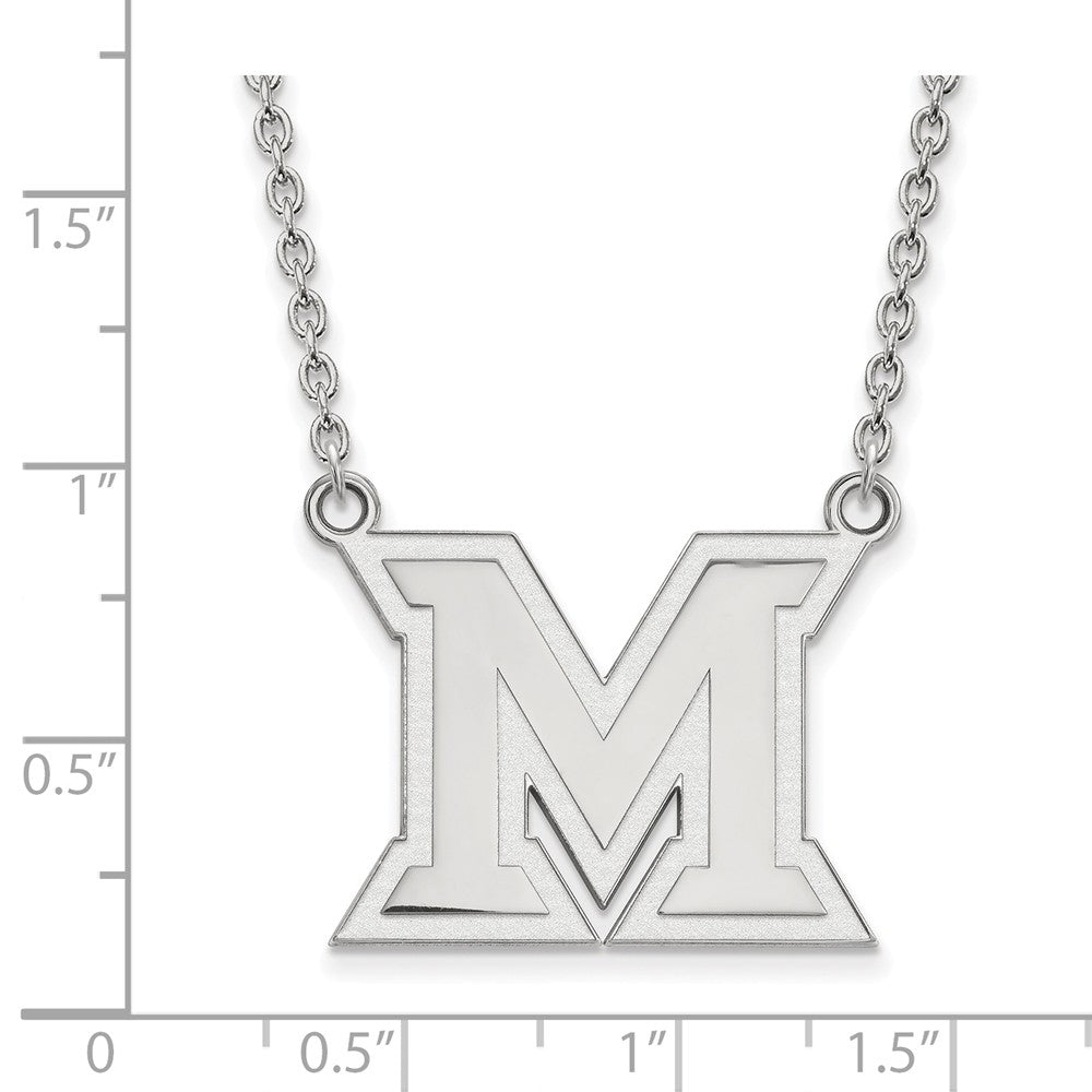 Alternate view of the 14k White Gold Miami U Large Initial M Pendant Necklace by The Black Bow Jewelry Co.