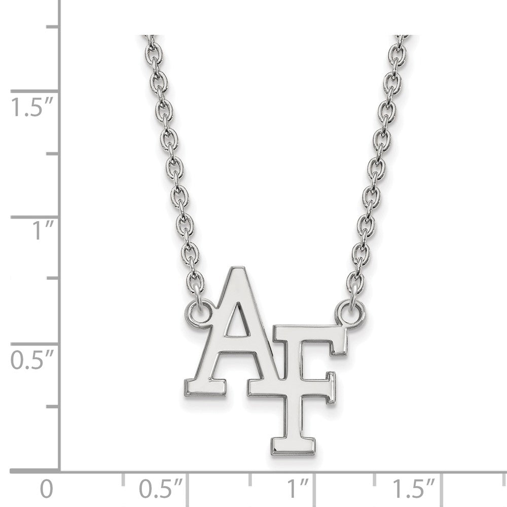Alternate view of the 14k White Gold Air Force Academy Large Pendant Necklace by The Black Bow Jewelry Co.