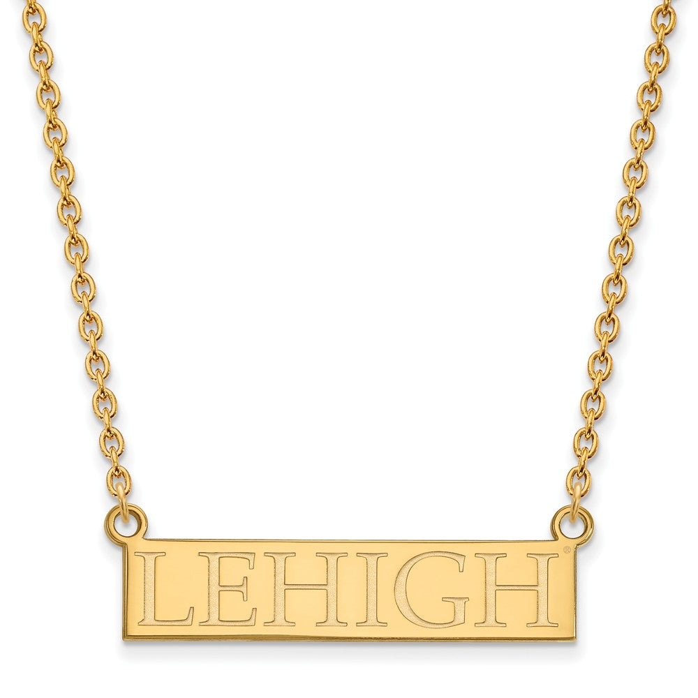 14k Yellow Gold Lehigh U Large Pendant Necklace, Item N12204 by The Black Bow Jewelry Co.