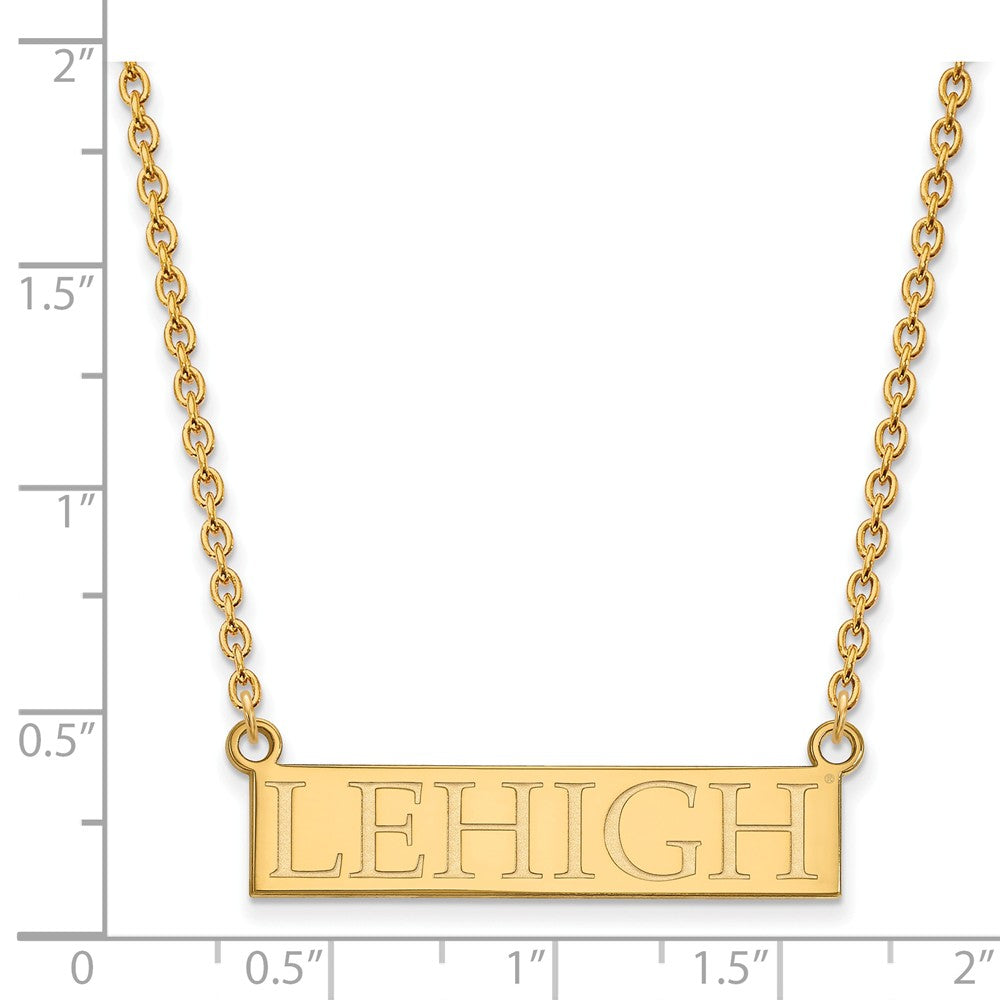 Alternate view of the 14k Yellow Gold Lehigh U Large Pendant Necklace by The Black Bow Jewelry Co.