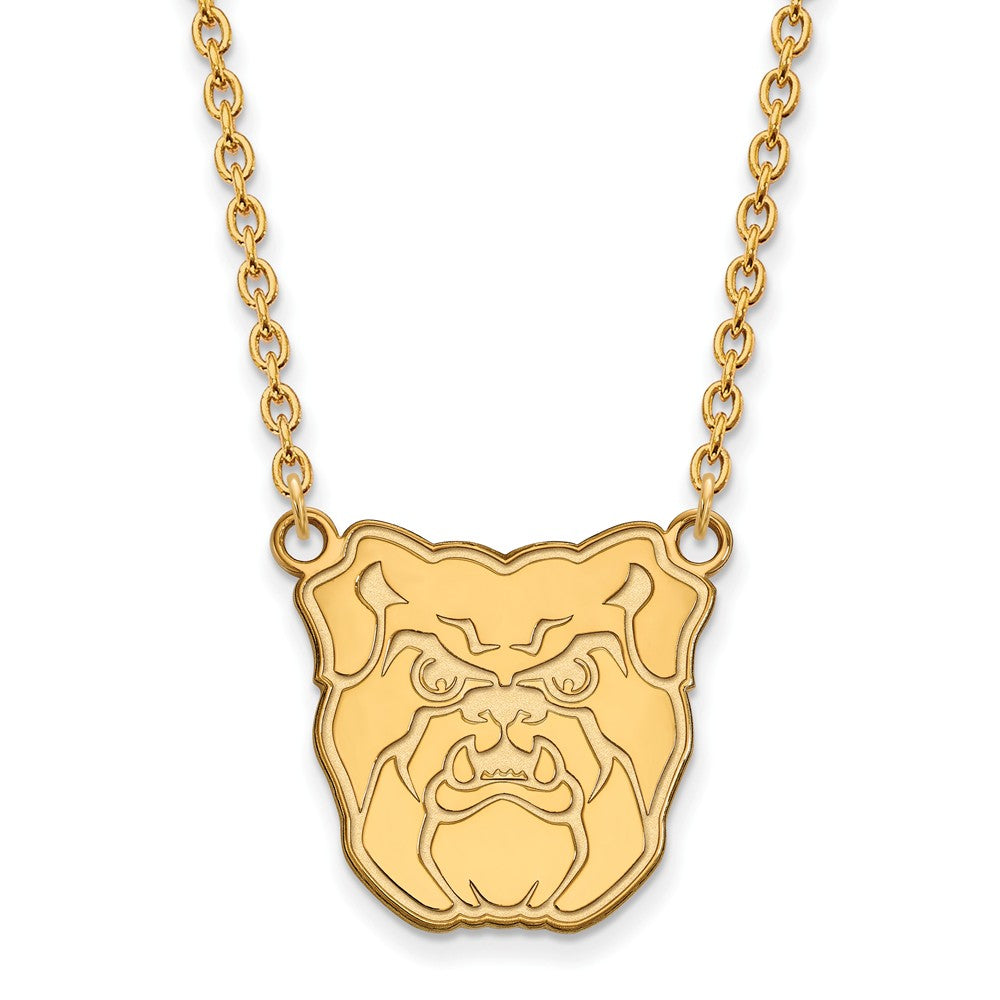 14k Yellow Gold Butler U Large Bulldog Pendant Necklace, Item N12212 by The Black Bow Jewelry Co.