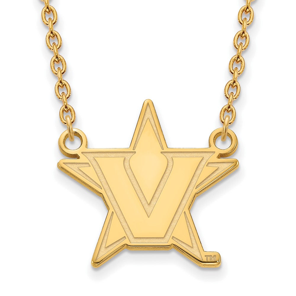 10k Yellow Gold Vanderbilt U Large Pendant Necklace, Item N11851 by The Black Bow Jewelry Co.