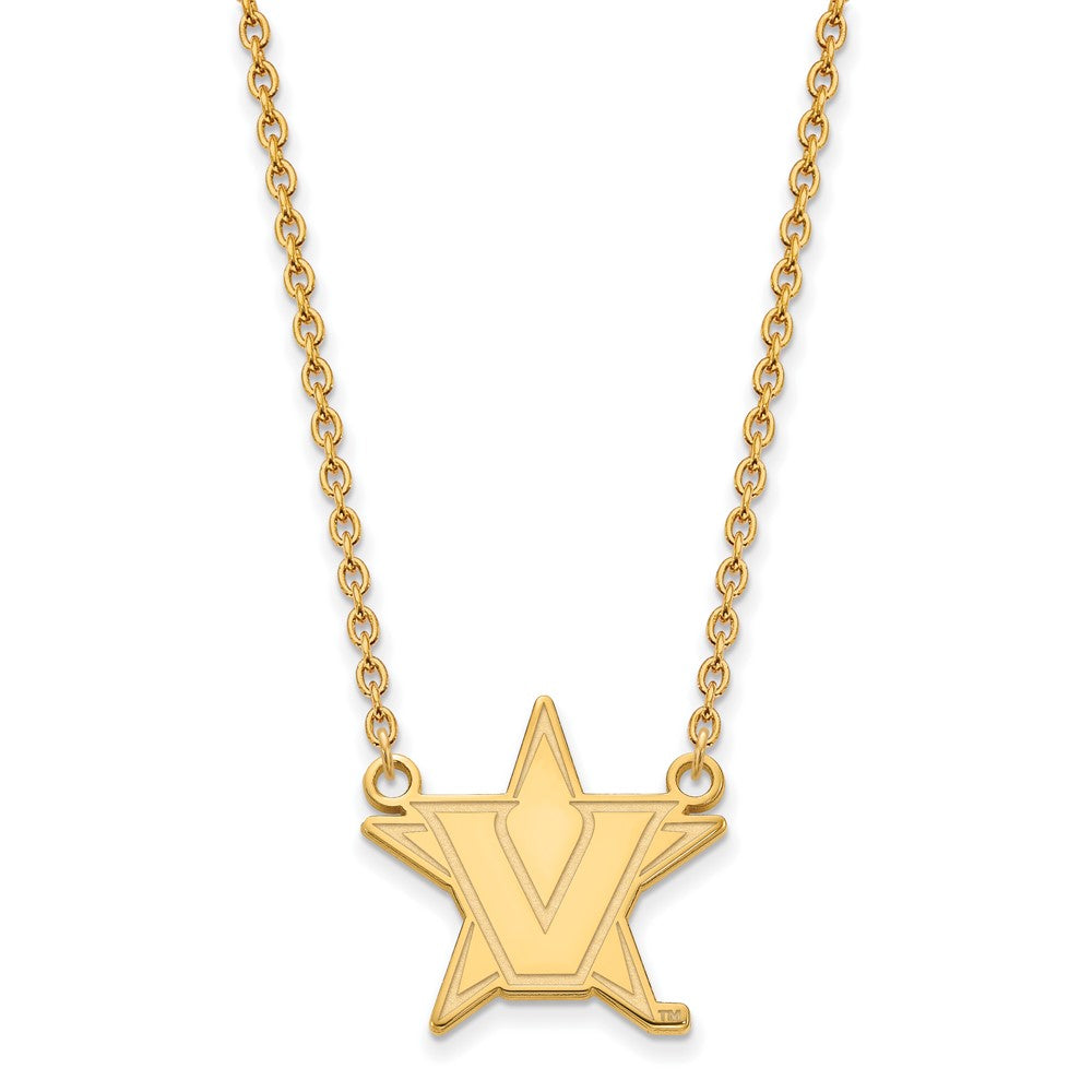 Alternate view of the 10k Yellow Gold Vanderbilt U Large Pendant Necklace by The Black Bow Jewelry Co.