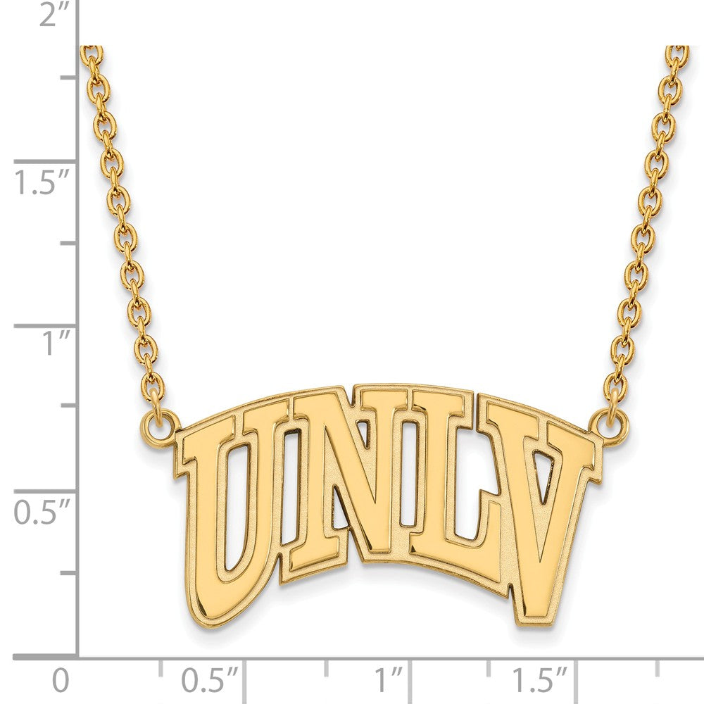 Alternate view of the 14k Yellow Gold U of Nevada Las Vegas Large Pendant Necklace by The Black Bow Jewelry Co.