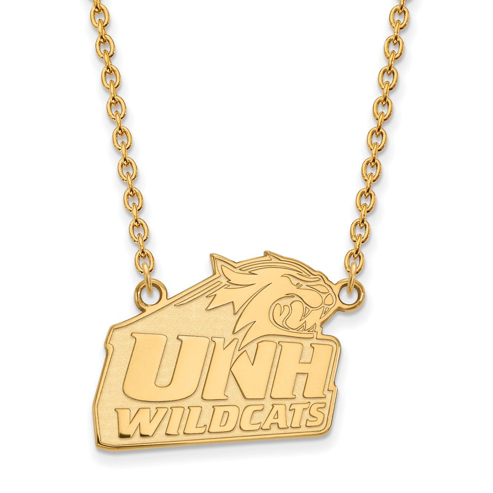 14k Gold Plated Silver U of New Hampshire Large Pendant Necklace, Item N12391 by The Black Bow Jewelry Co.