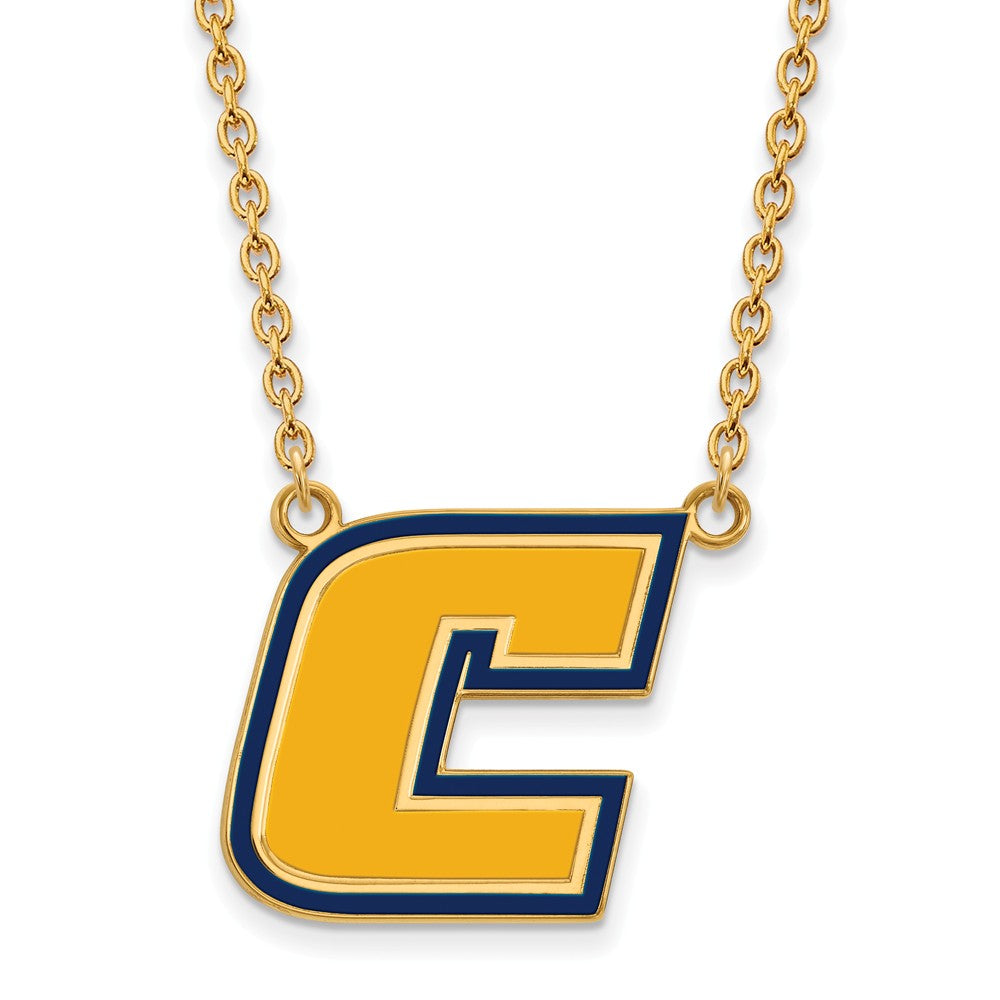 14k Gold Plated Silver U of Tenn at Chattanooga LG Enamel &#39;C&#39; Necklace, Item N12461 by The Black Bow Jewelry Co.