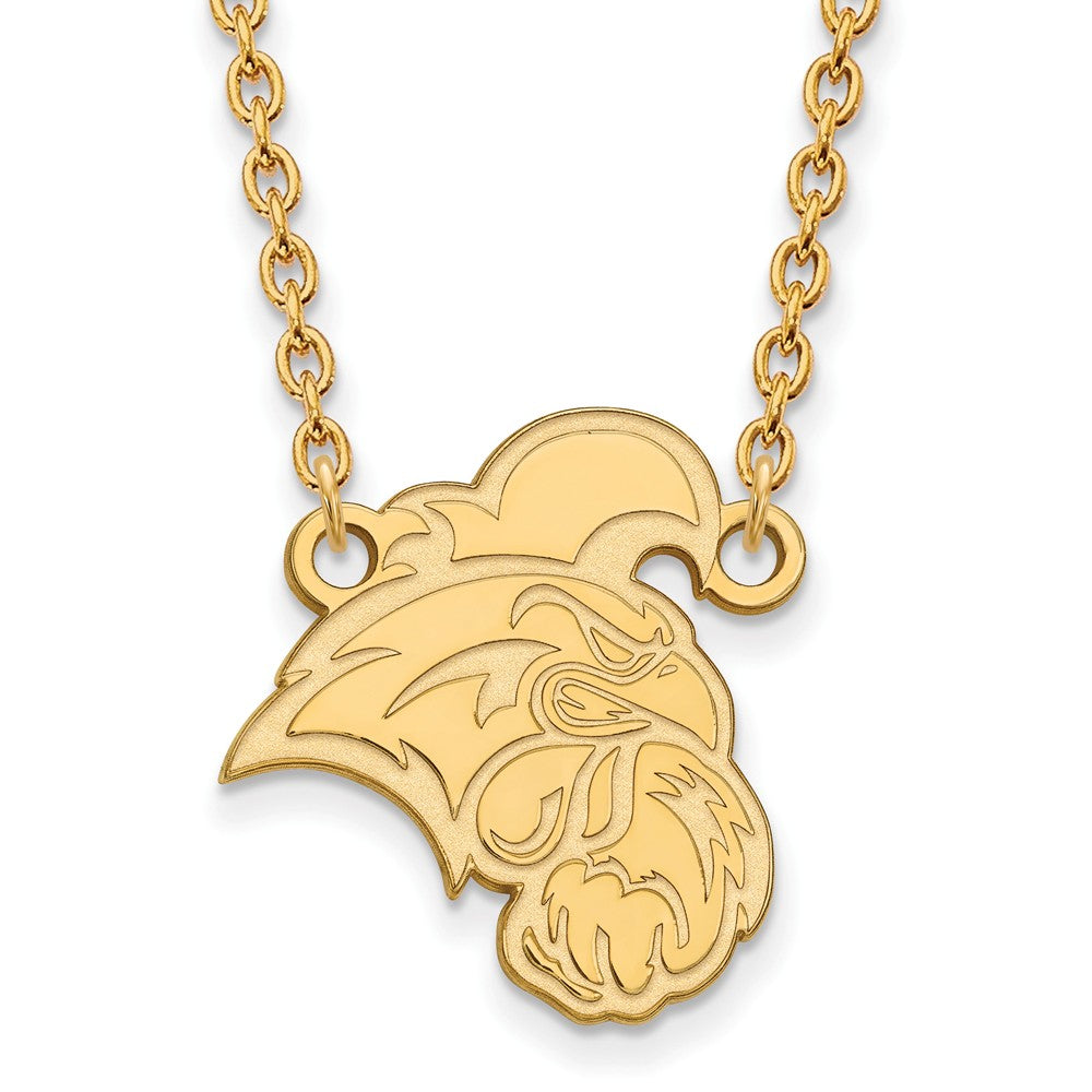 14k Gold Plated Silver Coastal Carolina U Large Pendant Necklace, Item N12479 by The Black Bow Jewelry Co.