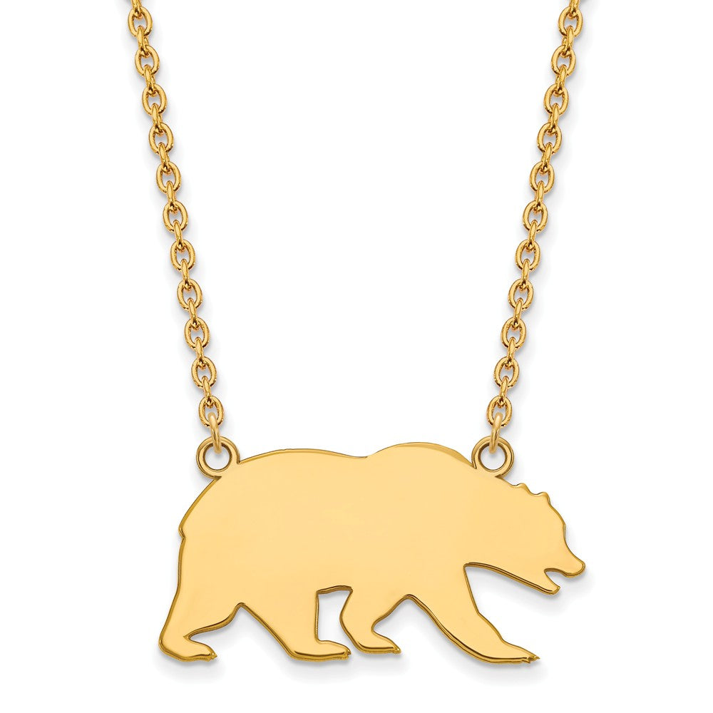 14k Gold Plated Silver U of Cal Berkeley Lg Pendant Necklace, Item N12570 by The Black Bow Jewelry Co.