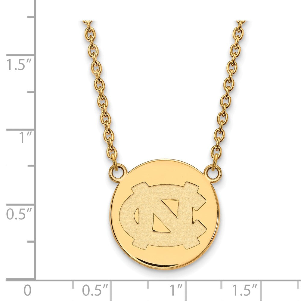 Alternate view of the 14k Gold Plated Silver North Carolina Lg Disc Necklace by The Black Bow Jewelry Co.