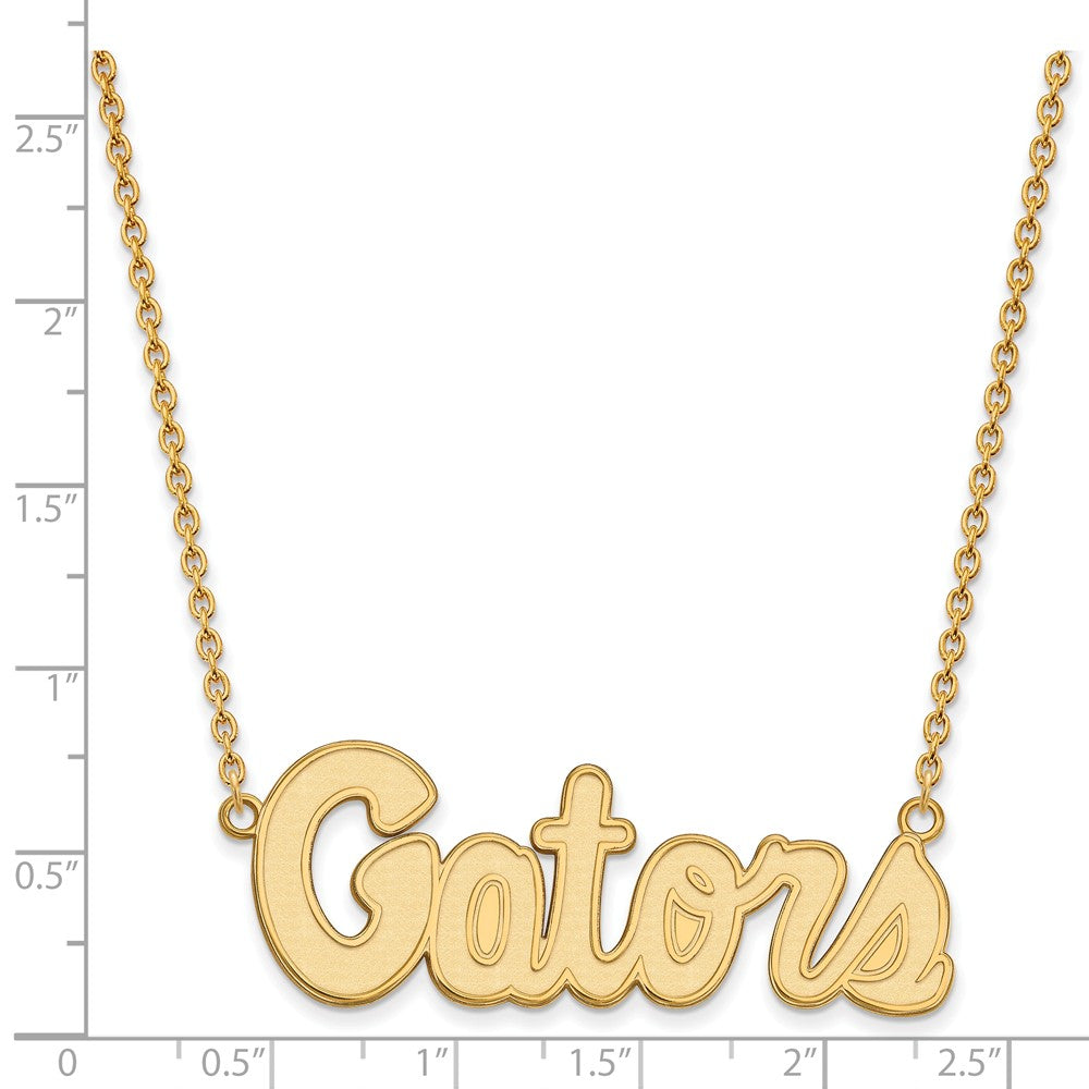 Alternate view of the 14k Gold Plated Silver U of Florida Large Gators Pendant Necklace by The Black Bow Jewelry Co.