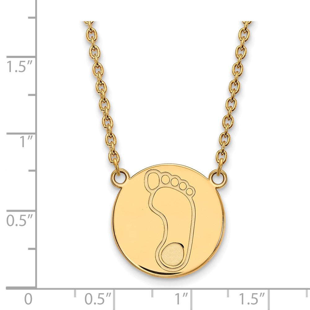Alternate view of the 14k Gold Plated Silver North Carolina Large Disc Necklace by The Black Bow Jewelry Co.