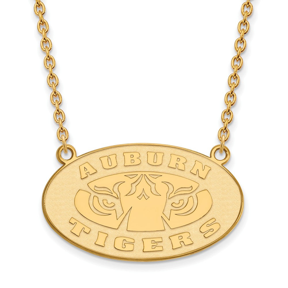 14k Gold Plated Silver Auburn U Large Pendant Necklace, Item N12596 by The Black Bow Jewelry Co.