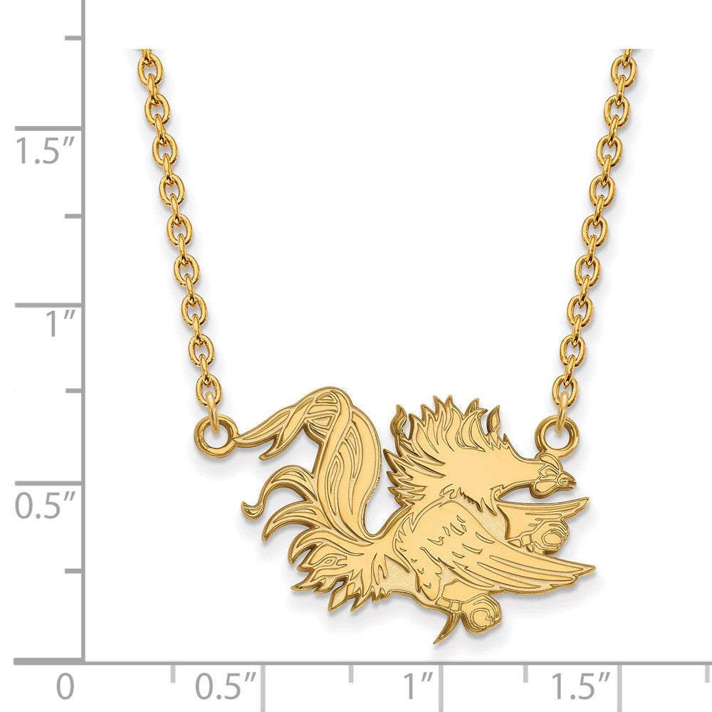 Alternate view of the 14k Gold Plated Silver South Carolina Large Pendant Necklace by The Black Bow Jewelry Co.