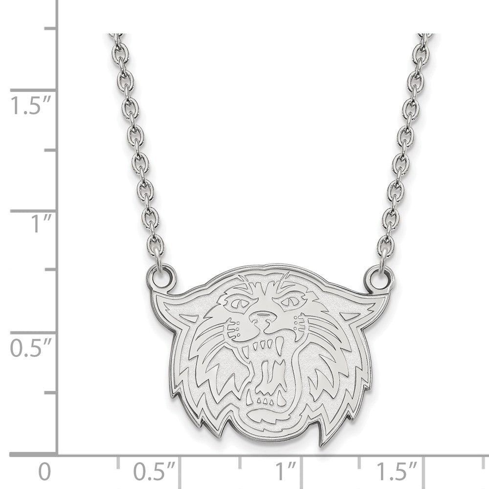 Alternate view of the Sterling Silver Villanova U Large Wildcat Pendant Necklace by The Black Bow Jewelry Co.