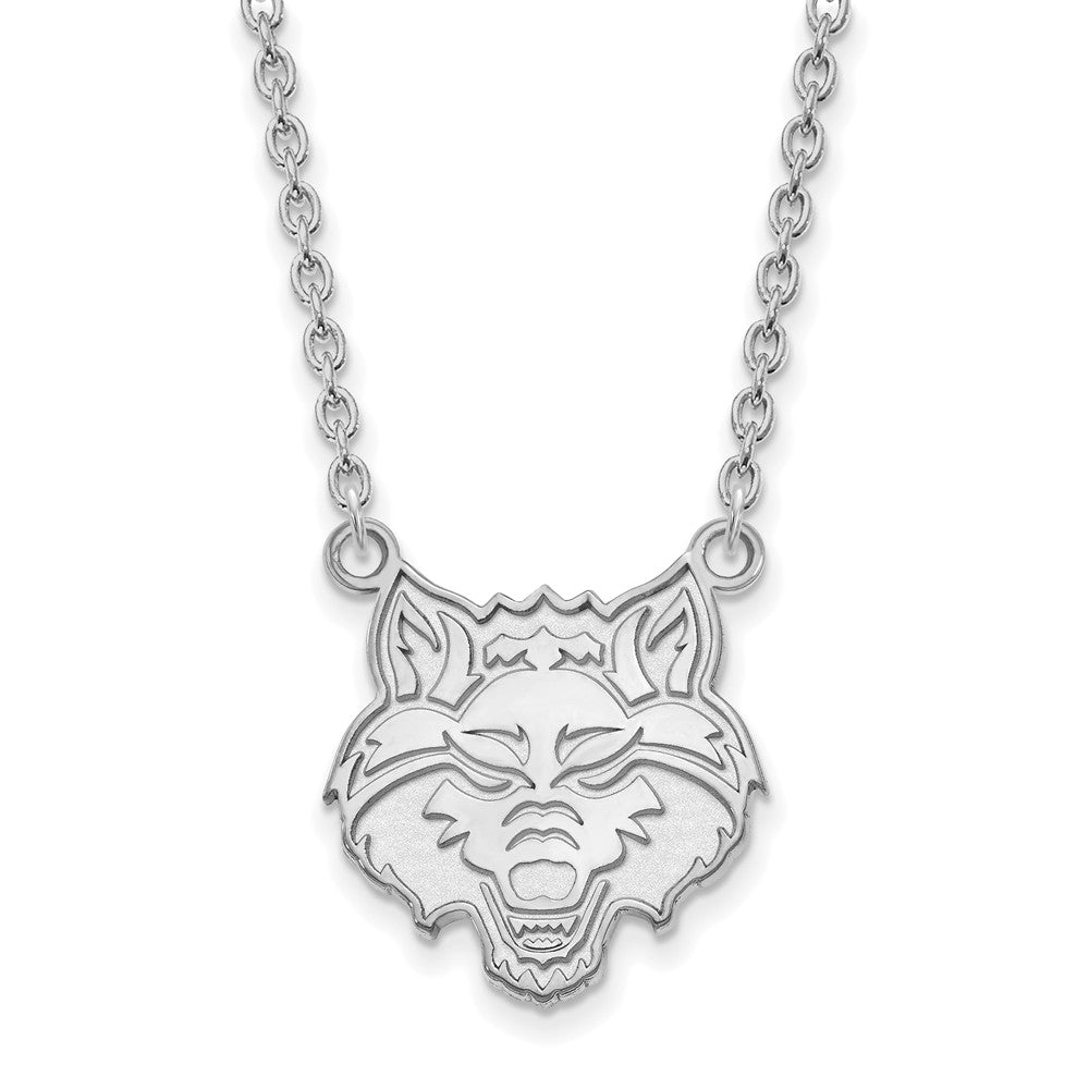 Sterling Silver Arkansas State Large Mascot Pendant Necklace, Item N12659 by The Black Bow Jewelry Co.