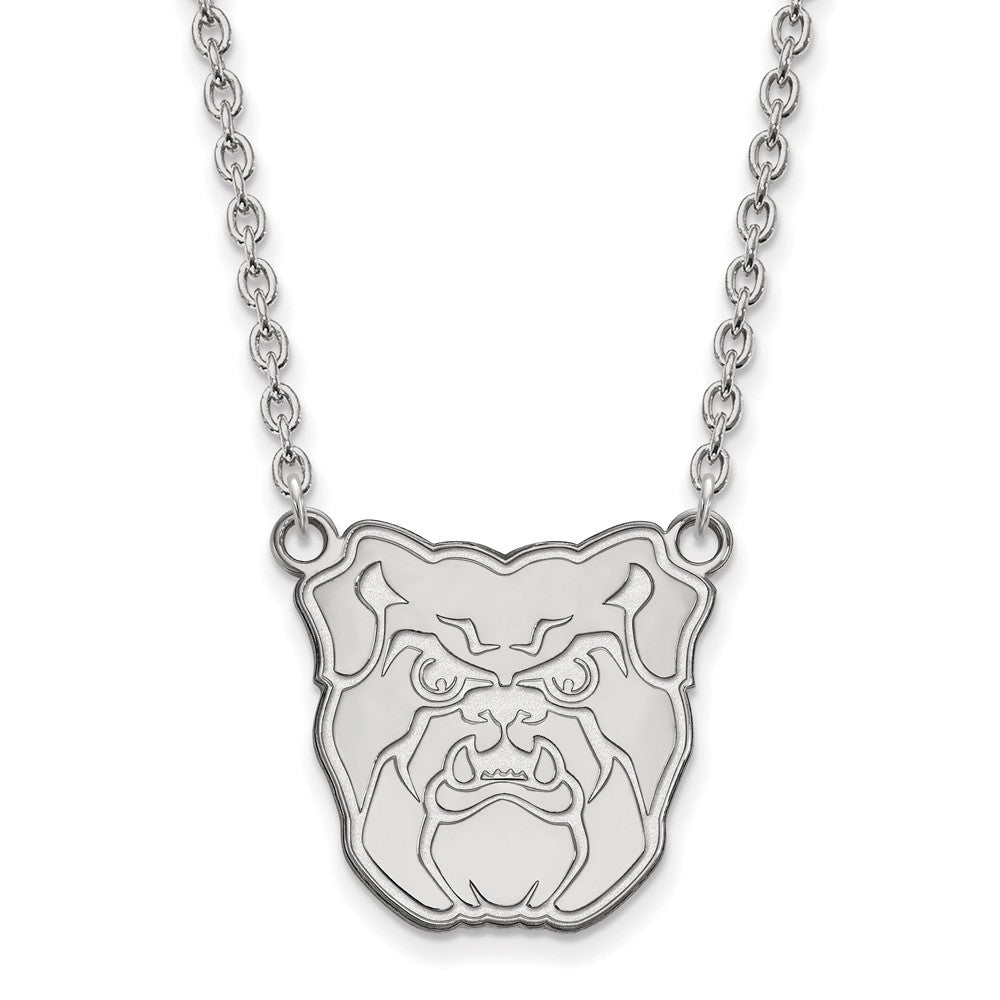 Sterling Silver Butler U Large Bulldog Pendant Necklace, Item N12661 by The Black Bow Jewelry Co.