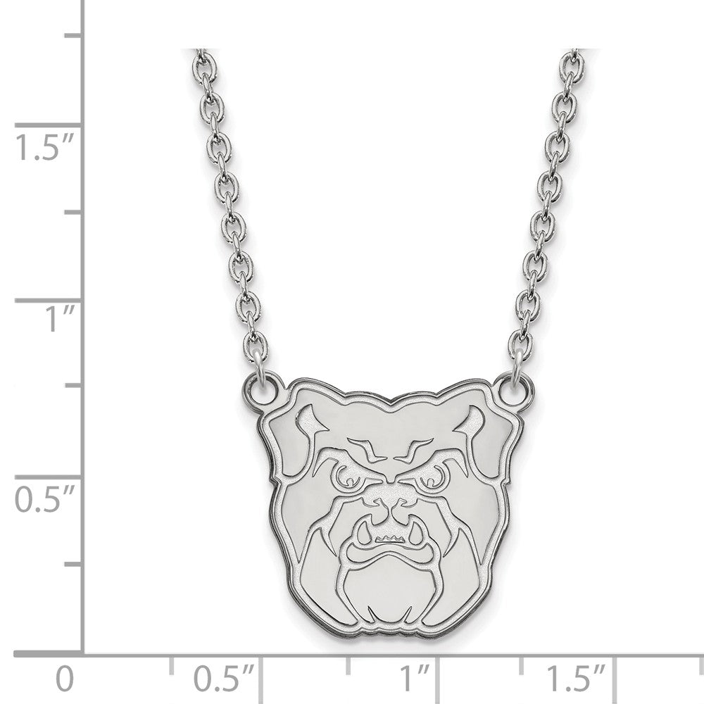 Alternate view of the Sterling Silver Butler U Large Bulldog Pendant Necklace by The Black Bow Jewelry Co.