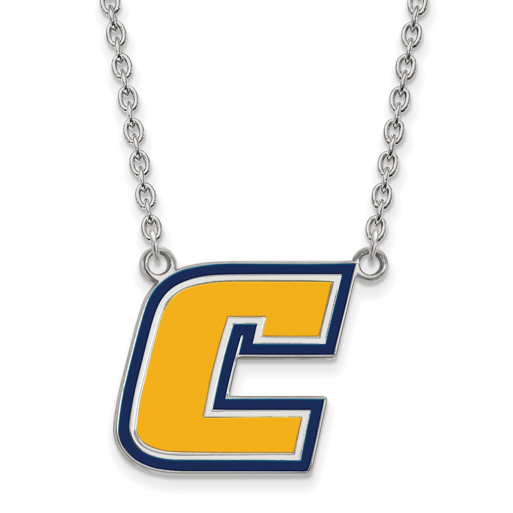 Sterling Silver U of Tenn Chattanooga Large Enamel &#39;C&#39; Necklace, Item N12717 by The Black Bow Jewelry Co.