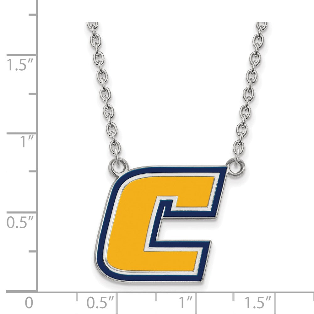Alternate view of the Sterling Silver U of Tenn Chattanooga Large Enamel &#39;C&#39; Necklace by The Black Bow Jewelry Co.