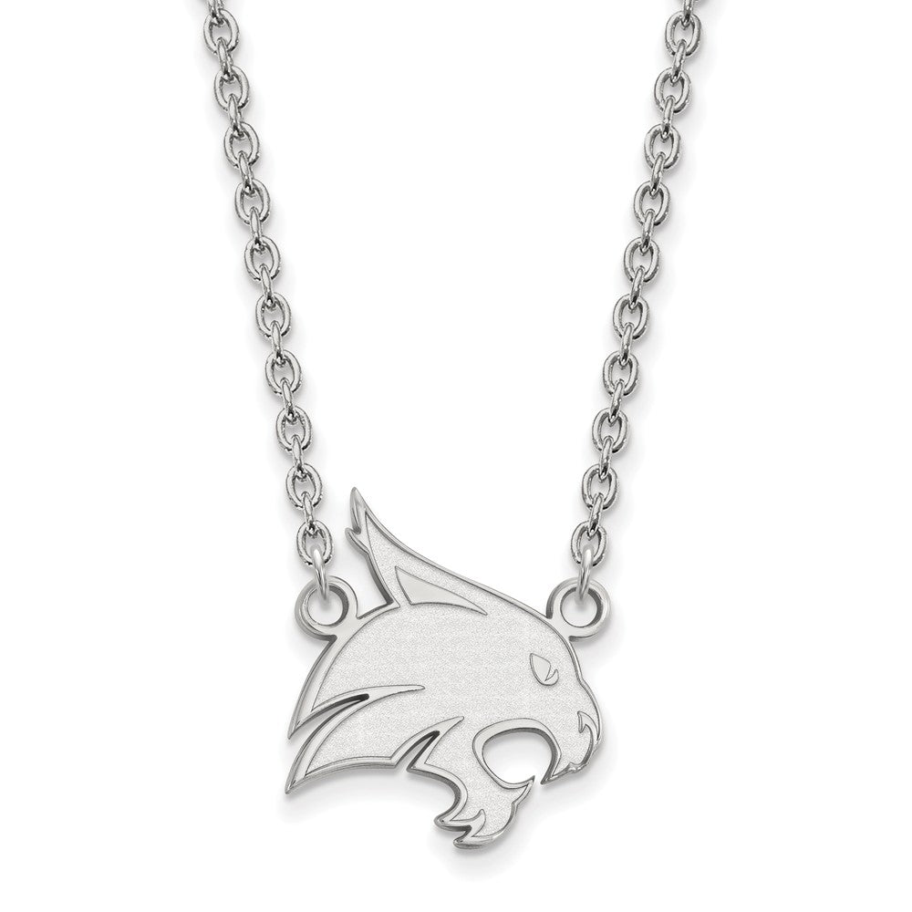 Sterling Silver Texas State Large Mascot Pendant Necklace, Item N12743 by The Black Bow Jewelry Co.