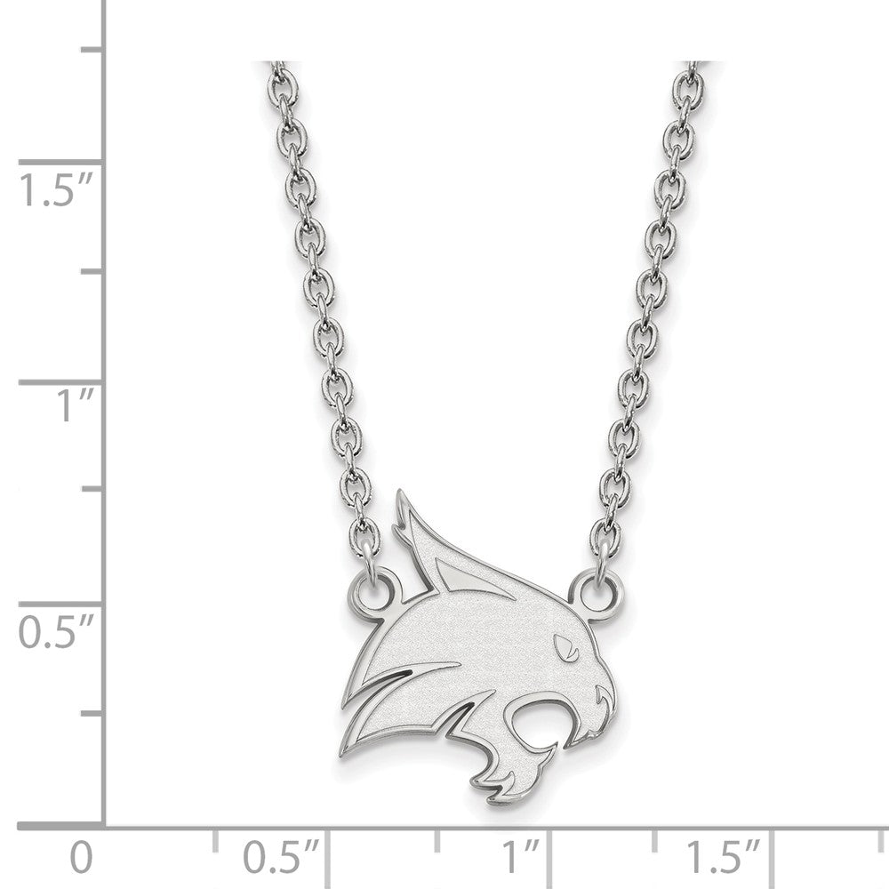 Alternate view of the Sterling Silver Texas State Large Mascot Pendant Necklace by The Black Bow Jewelry Co.