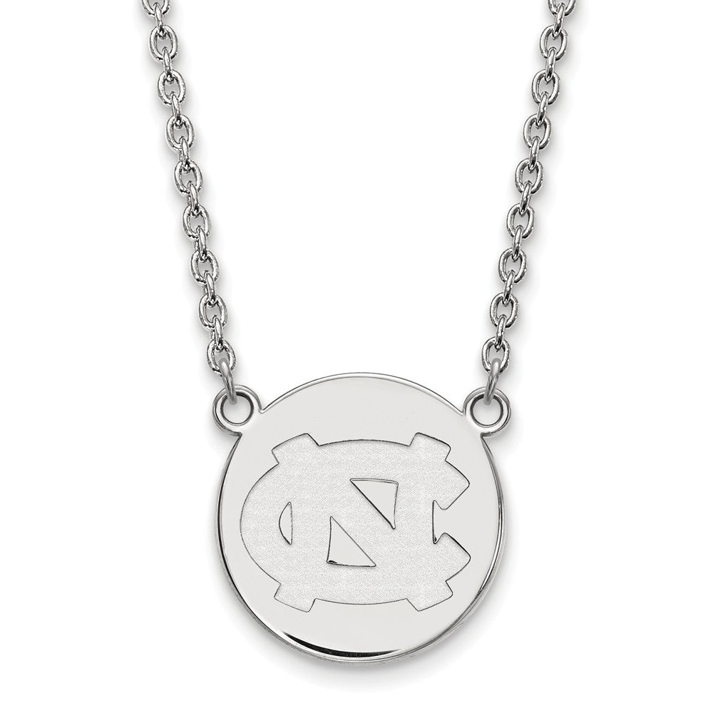 Sterling Silver North Carolina Large &#39;NC&#39; Disc Necklace, Item N12823 by The Black Bow Jewelry Co.