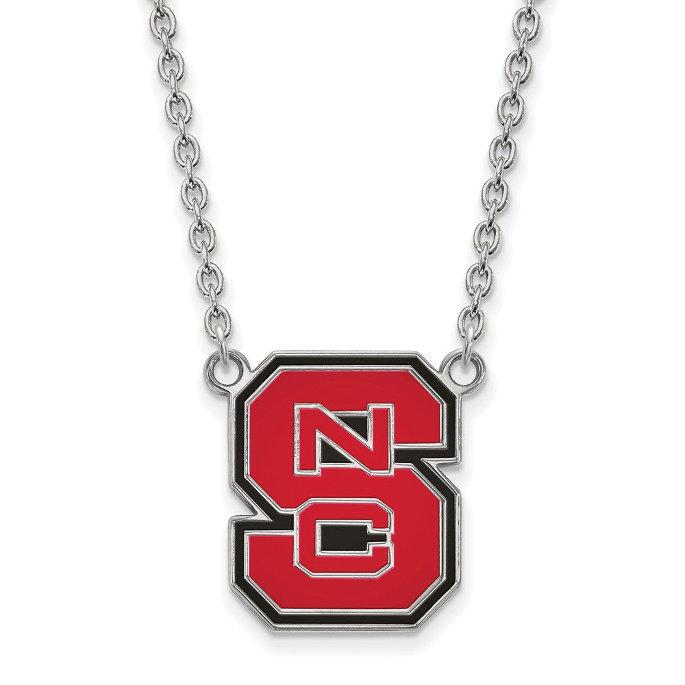 Sterling Silver North Carolina Large Enameled Pendant Necklace, Item N12881 by The Black Bow Jewelry Co.