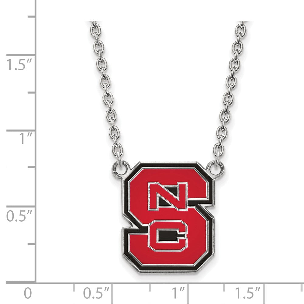 Alternate view of the Sterling Silver North Carolina Large Enameled Pendant Necklace by The Black Bow Jewelry Co.