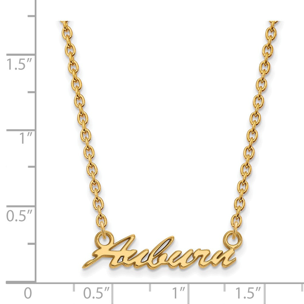 Alternate view of the 14k Gold Plated Silver Auburn U Medium Pendant Necklace by The Black Bow Jewelry Co.