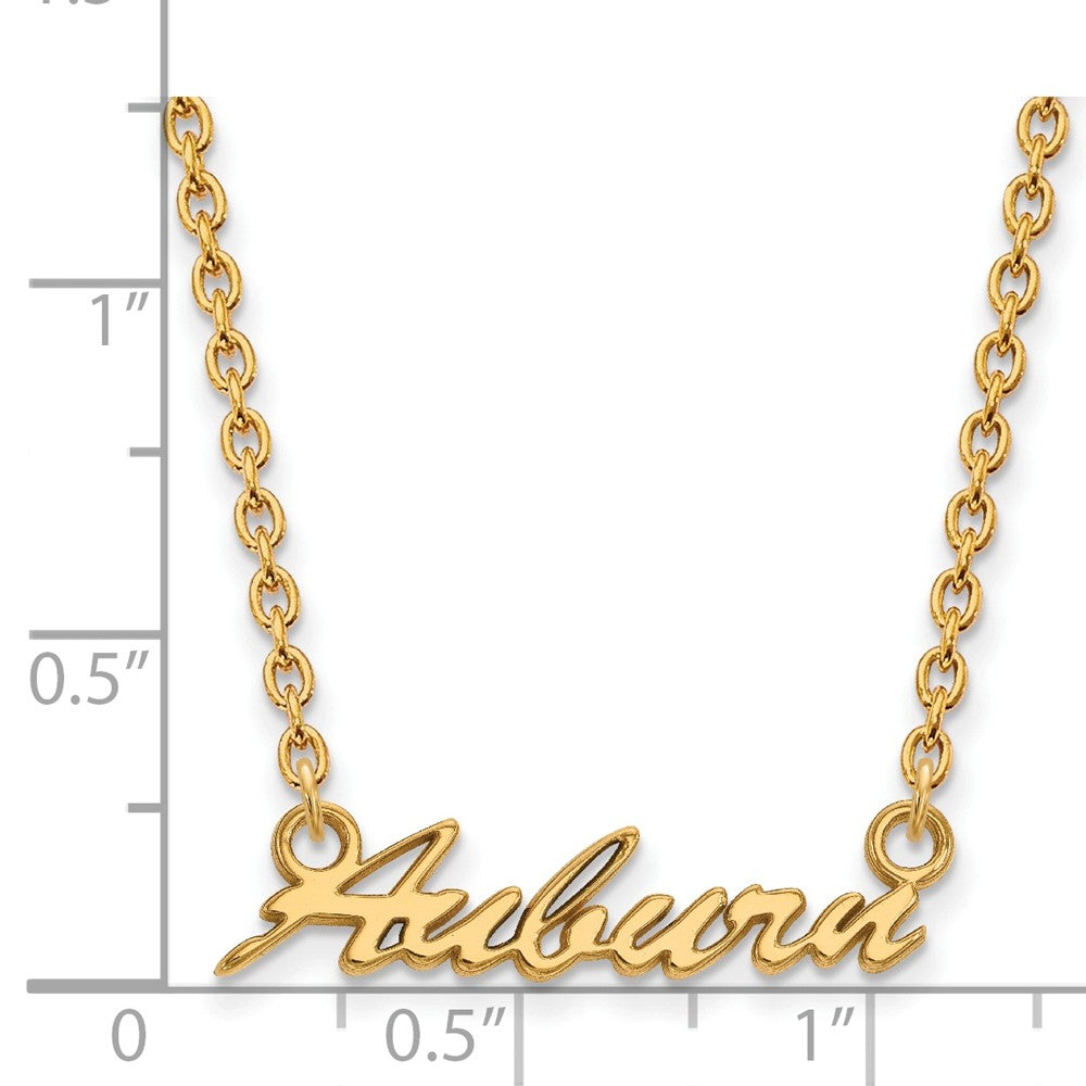 Alternate view of the 14k Gold Plated Silver Auburn U Medium Pendant Necklace by The Black Bow Jewelry Co.