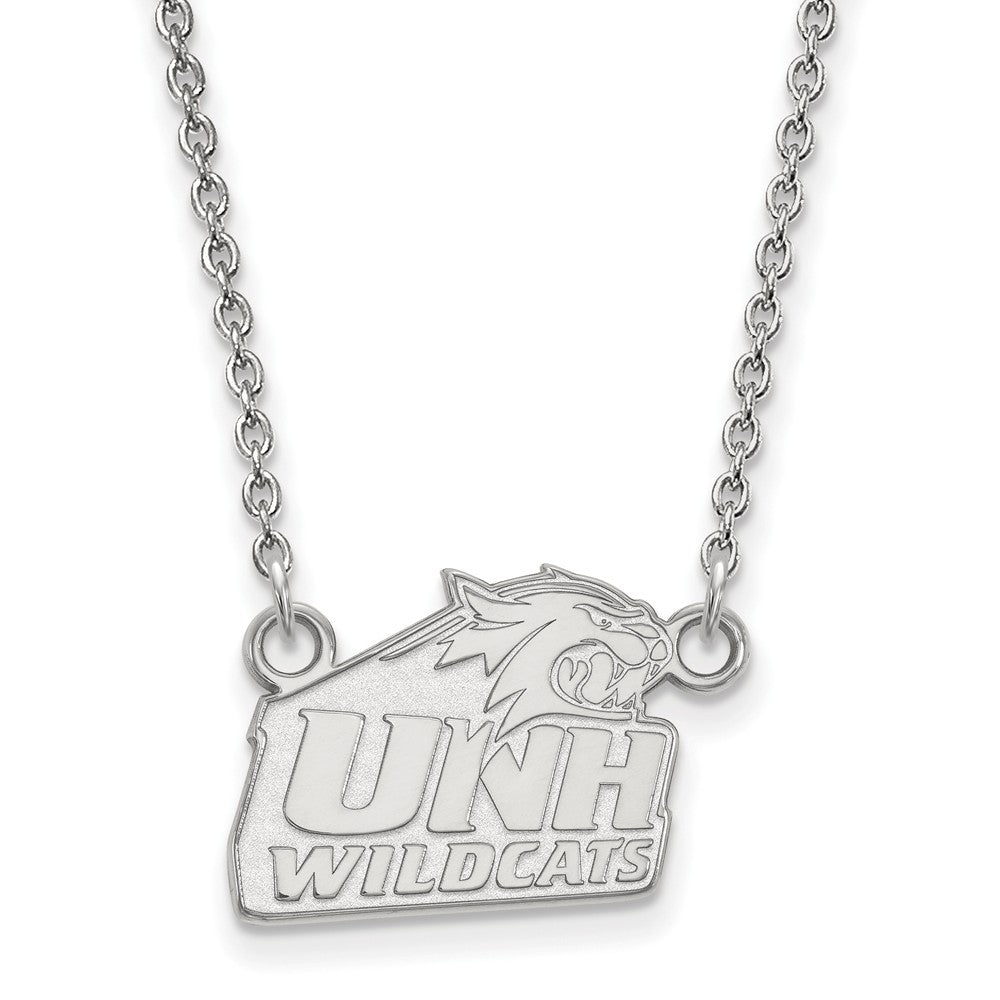 10k White Gold U of New Hampshire Small Pendant Necklace, Item N12944 by The Black Bow Jewelry Co.