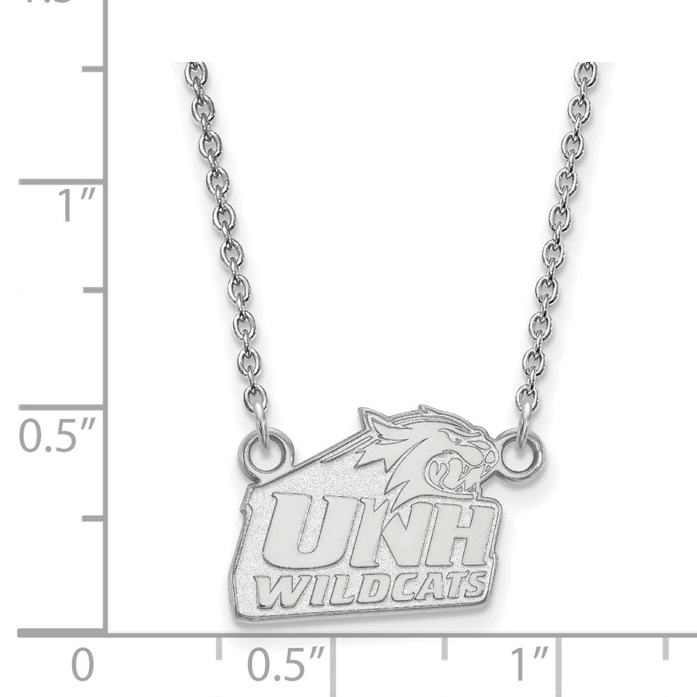 Alternate view of the 10k White Gold U of New Hampshire Small Pendant Necklace by The Black Bow Jewelry Co.