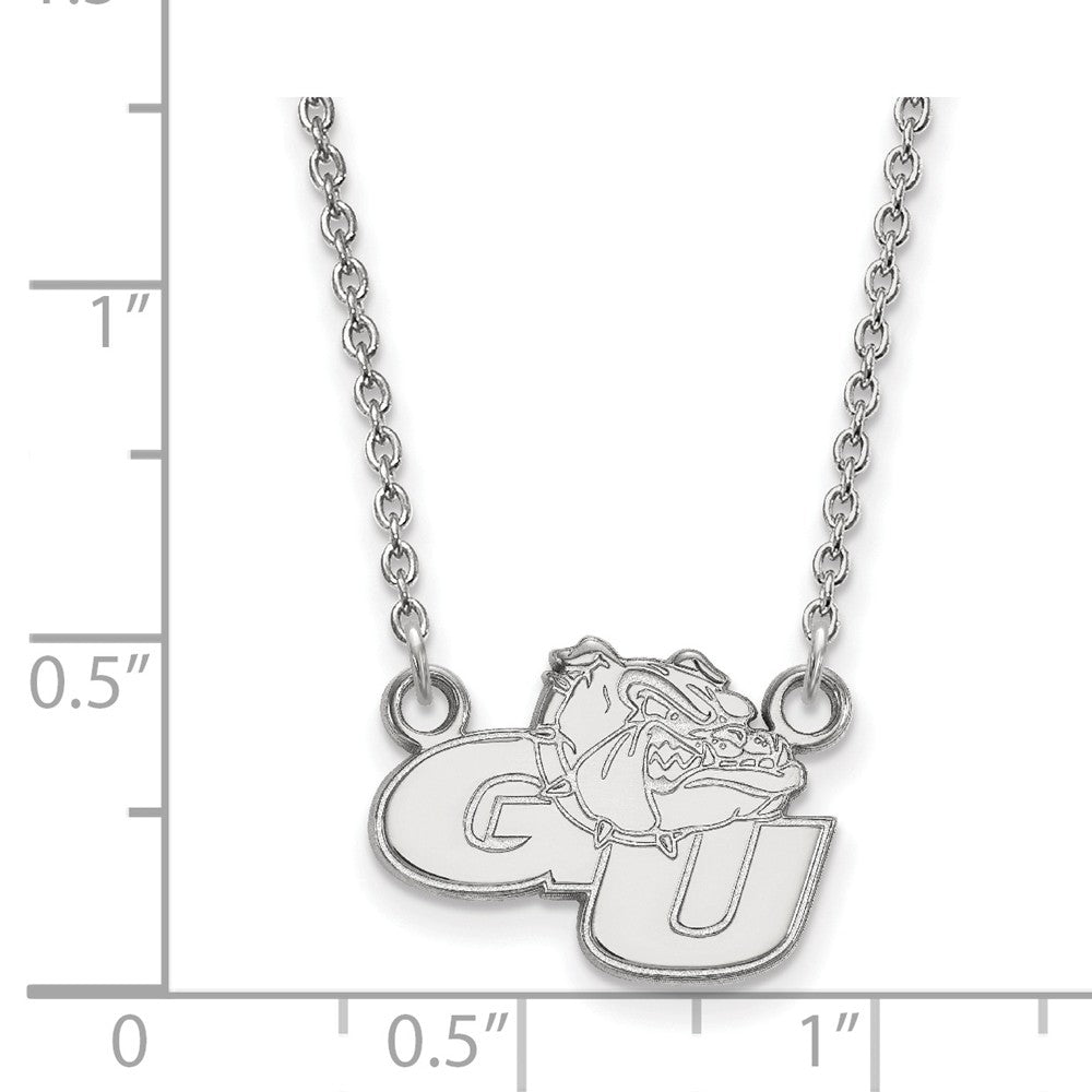 Alternate view of the 10k White Gold Gonzaga U Small Pendant Necklace by The Black Bow Jewelry Co.