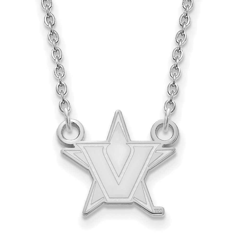 10k White Gold Vanderbilt U Small Pendant Necklace, Item N12958 by The Black Bow Jewelry Co.