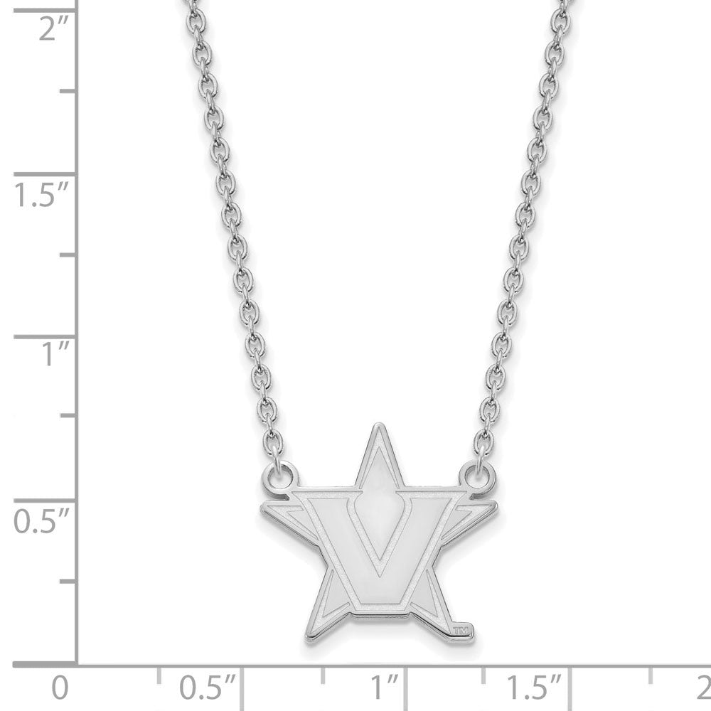 Alternate view of the 10k White Gold Vanderbilt U Small Pendant Necklace by The Black Bow Jewelry Co.